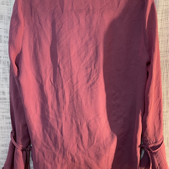 Wrap blouse, plum colored blouse - Picture 7 of 7